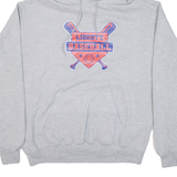 CHAMPION Liberty Baseball Mens Grey Hoodie USA L