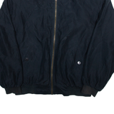 AUTHENTIC CASUAL WEAR Mens Bomber Jacket Black L