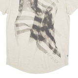 GUESS Mens T-Shirt Beige Crew Neck M