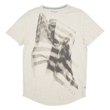 GUESS Mens T-Shirt Beige Crew Neck M