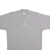ADIDAS Oversized Mens T-Shirt Grey V-Neck S