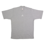 ADIDAS Oversized Mens T-Shirt Grey V-Neck S