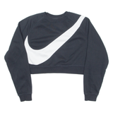 NIKE Cropped Womens Sweatshirt Black Crew Neck S