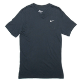 NIKE Mens T-Shirt Black V-Neck XS