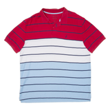 NAUTICA Mens Polo Shirt Red Striped XL