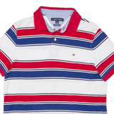 TOMMY HILFIGER Mens Polo Shirt Red Striped S