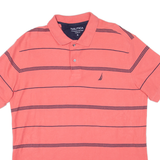 NAUTICA Mens Polo Shirt Pink Striped XL