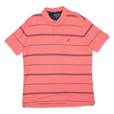NAUTICA Mens Polo Shirt Pink Striped XL