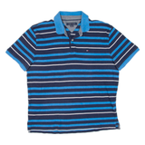 TOMMY HILFIGER Mens Polo Shirt Blue Striped L