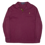 POLO RALPH LAUREN Mens Polo Shirt Maroon Long Sleeve L