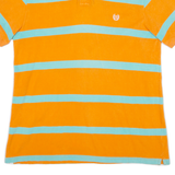 CHAPS Custom Fit Mens Polo Shirt Orange Striped XL