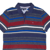 TOMMY HILFIGER Mens Polo Shirt Blue Striped L