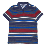 TOMMY HILFIGER Mens Polo Shirt Blue Striped L