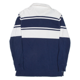 NAUTICA Mens Polo Shirt Blue Striped Long Sleeve L