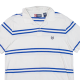 CHAPS Mens Polo Shirt White Striped L