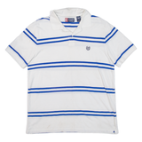 CHAPS Mens Polo Shirt White Striped L
