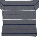 TOMMY HILFIGER Custom Fit Mens Polo Shirt Grey Striped L