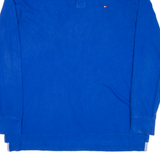 TOMMY HILFIGER Mens Polo Shirt Blue Long Sleeve XL