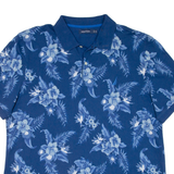 NAUTICA Mens Polo Shirt Blue Floral 2XL