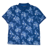 NAUTICA Mens Polo Shirt Blue Floral 2XL