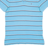 TOMMY HILFIGER Custom Fit Mens Polo Shirt Blue Striped S