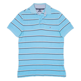 TOMMY HILFIGER Custom Fit Mens Polo Shirt Blue Striped S