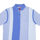 TOMMY HILFIGER Mens Polo Shirt Blue Striped S