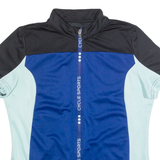 Cycling Zip Up Womens Jersey Blue High Neck L