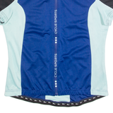 Cycling Zip Up Womens Jersey Blue High Neck L