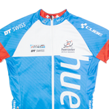 Cycling Zip Up Mens Jersey Blue High Neck M