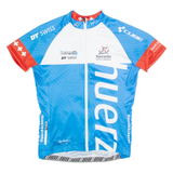 Cycling Zip Up Mens Jersey Blue High Neck M