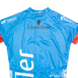 Cycling Zip Up Mens Jersey Blue High Neck M