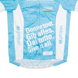 OWAYO Cycling Zip Up Mens Jersey Blue High Neck L