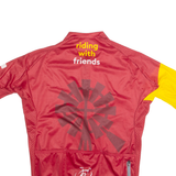 Cycling Zip Up Mens Jersey Red High Neck S