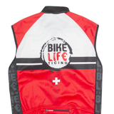 MARCELLO BERGAMO Cycling Zip Up Mens Jersey Red High Neck S