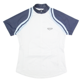 DESCENTE Cycling Zip Up Mens Jersey White High Neck M