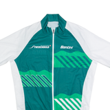 SANTINI Cycling Zip Up Mens Jersey Green High Neck 2XL