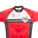 MARCELLO BERGAMO Cycling Zip Up Mens Jersey Red High Neck S