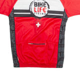 MARCELLO BERGAMO Cycling Zip Up Mens Jersey Red High Neck S