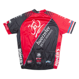 Cycling Zip Up Mens Jersey Red High Neck XL