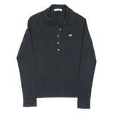LACOSTE Mens Polo Shirt Black Long Sleeve S