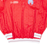 Mens Polo Shirt Red Long Sleeve XL