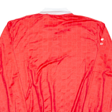 Mens Polo Shirt Red Long Sleeve XL