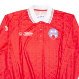 Mens Polo Shirt Red Long Sleeve XL