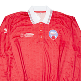 Mens Polo Shirt Red Long Sleeve 2XL