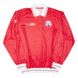 Mens Polo Shirt Red Long Sleeve 2XL