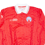Mens Polo Shirt Red Long Sleeve L
