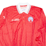 Mens Polo Shirt Red Long Sleeve 2XL