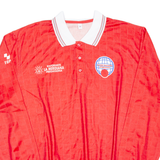 Mens Polo Shirt Red Long Sleeve XL