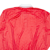 Mens Polo Shirt Red Long Sleeve 2XL